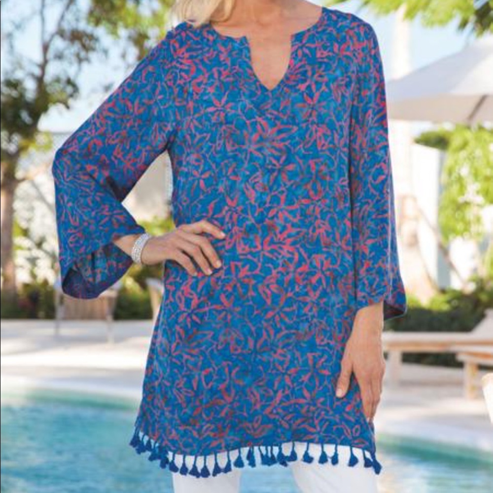 SOFT SURROUNDINGS Summer Tunic w/ Fringe Hem
